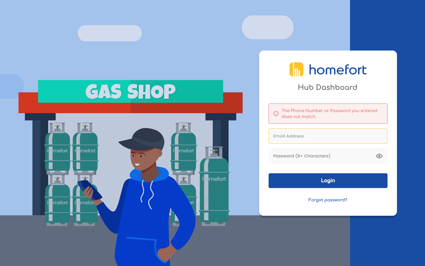 Homefort GasBot Operating System product interface